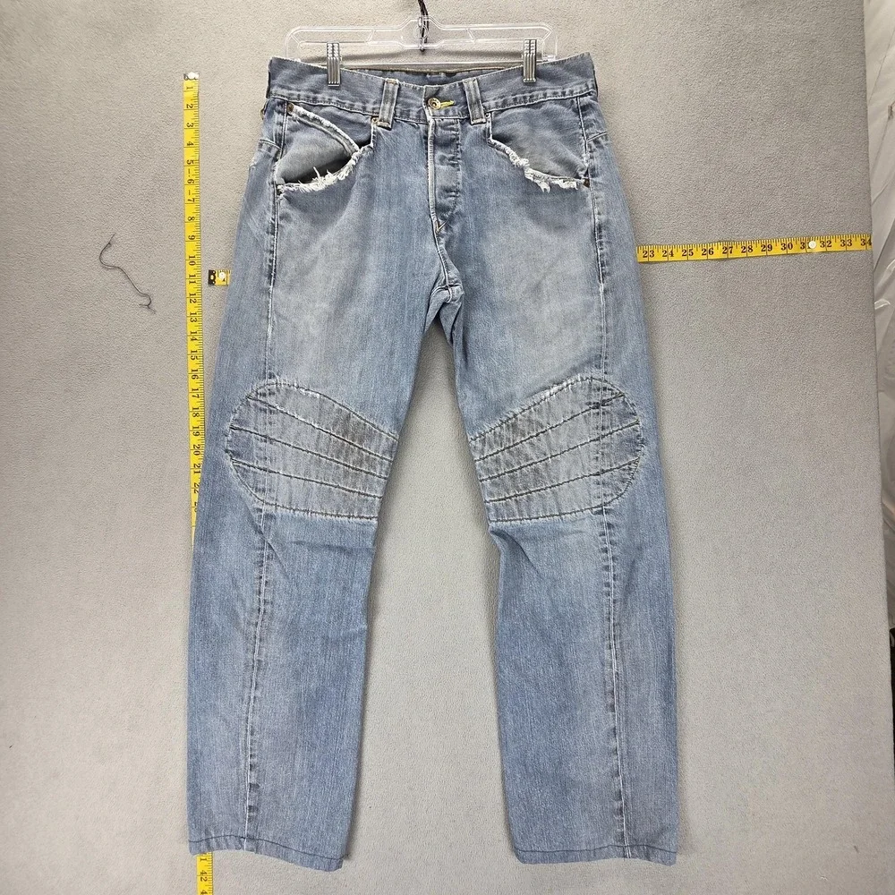 VTG Levis Engineered Jeans Mens Blue Twisted Flap Pocket Altered Hem Fits 32x30
